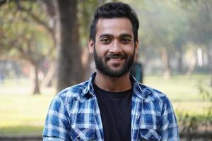 young boy indian student portrait photo